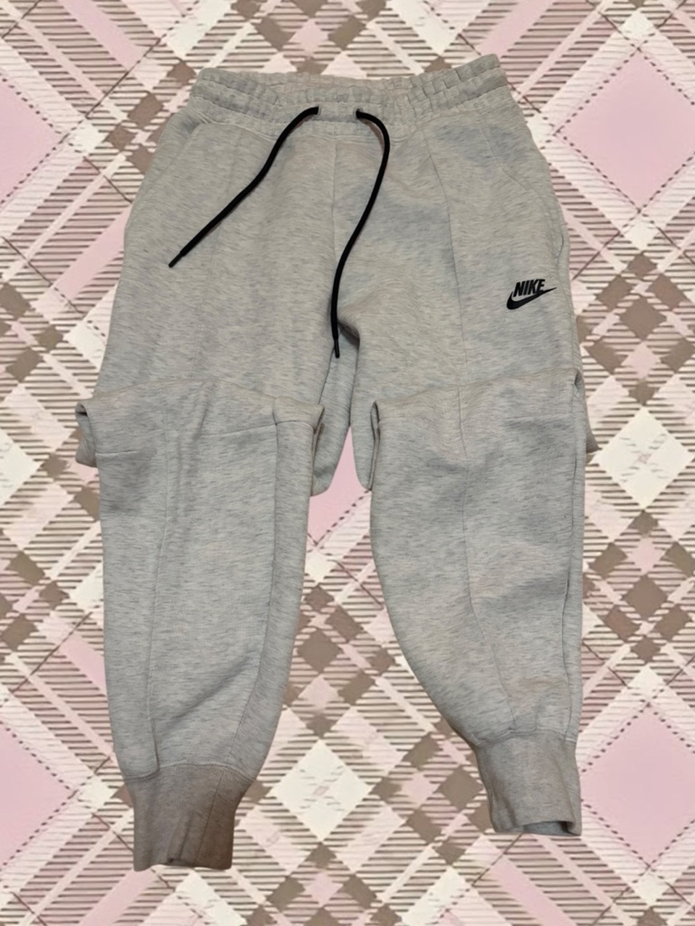 Nike Light Gray Jogger Pants with Black Drawstring